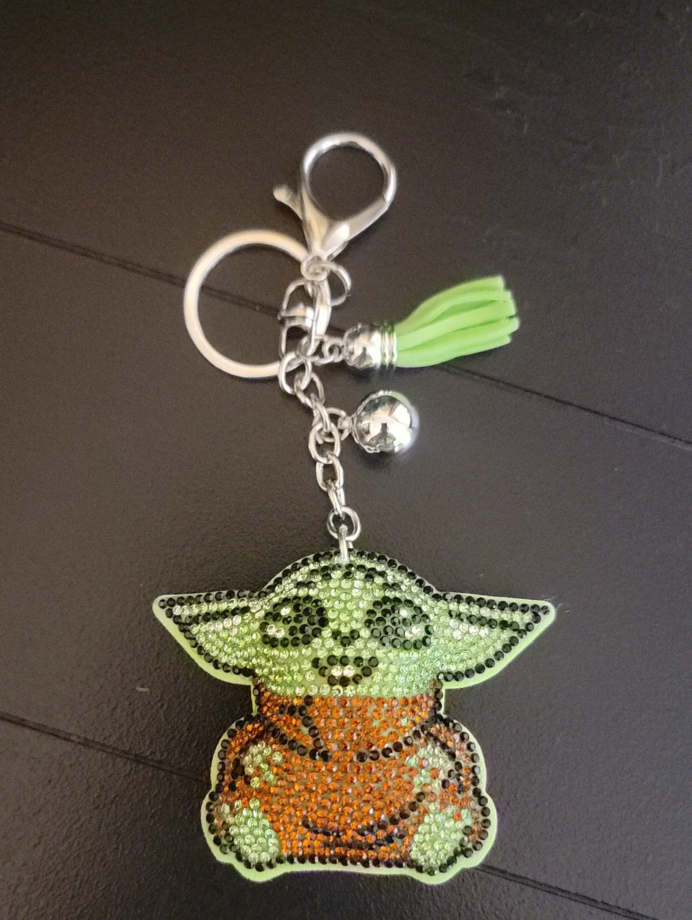 Green Star Wars-Inspired Kids Keychain Charm - Baby Yoda Style